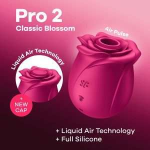 Satisfyer Pro 2 Classic Blossom - Red USB-C Rechargeable Air Pulse Rose Stimulator