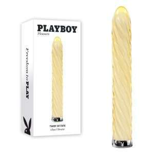 Playboy Pleasure TWIST OF FATE - Yellow Glass 17.5 cm USB Rechargeable Vibrator