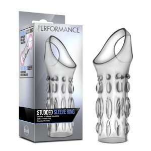 Performance Studded Sleeve Ring - Clear - Clear Penis Sleeve