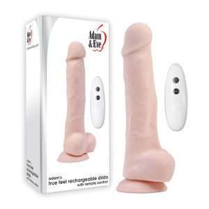 Adam & Eve Adam's True Feel Rechargeable Dildo - Flesh 17.8 cm (7'') USB Rechargeable Vibrating Dong