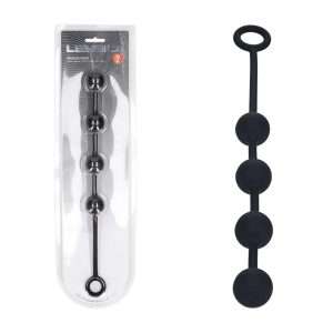 LEVELZ Round Silicone Anal Balls - M - 20mm - Black 32 cm Medium Anal Balls