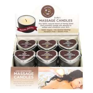 EB Hemp Seed Lovers Heart Candle Display - Counter Display of 12 and Tester