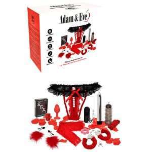 Adam & Eve DELUXE RED HOT SEX KIT - Couples Kit - 13 Piece Set
