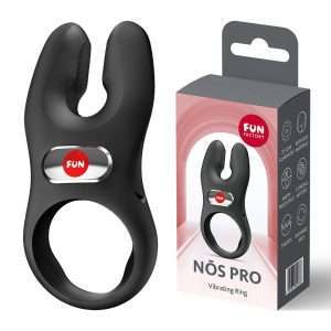 Fun Factory NOS PRO Black - Black USB-C Rechargeable Vibrating Cock Ring