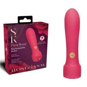 Secret Kisses ROSEGASM Floral Boost Bullet - Red 10.8 cm USB Rechargeable Bullet