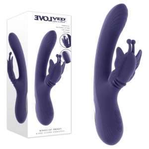 Evolved WINGS OF FRENZY - Purple USB Rechargeable Butterfly Vibrator