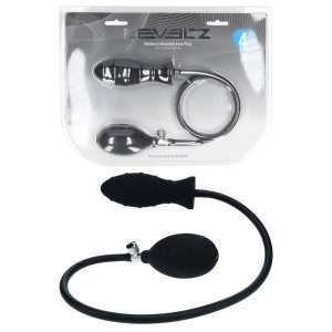 LEVELZ Ribbed Inflatable Anal Plug - Black Inflatable Butt Plug