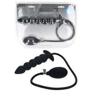 LEVELZ Beaded Inflatable Anal Plug - Black Inflatable Butt Plug