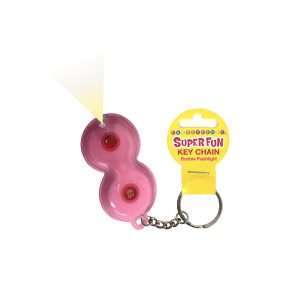 Super Fun Key Chain - Boobie Flashlight - Pink Novelty Keychain